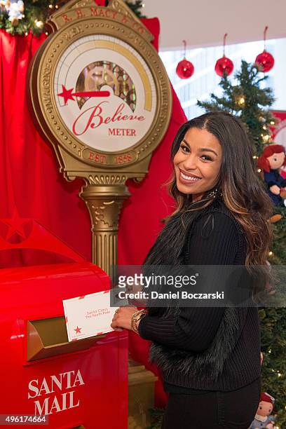 Jordin Sparks sends her letter to Santa at Macy's on State Street to kick off Macy's eighth annual Believe Campaign on November 7, 2015 in Chicago,...
