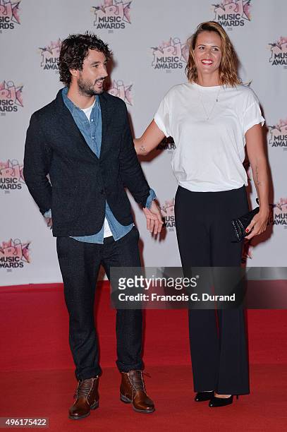 Jeremy Frerot and Laure Manaudou attend the 17th NRJ Music Awards at Palais des Festivals on November 7, 2015 in Cannes, France.