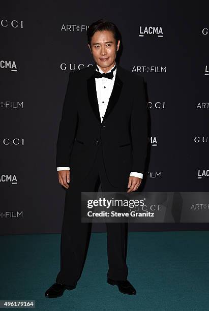 Actor Lee Byung-hun attends LACMA 2015 Art+Film Gala Honoring James Turrell and Alejandro G Iñárritu, Presented by Gucci at LACMA on November 7, 2015...