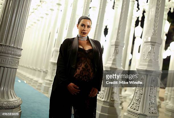 Personality Kim Kardashian West attends LACMA 2015 Art+Film Gala Honoring James Turrell and Alejandro G Iñárritu, Presented by Gucci at LACMA on...