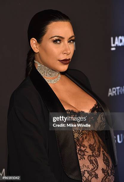 Personality Kim Kardashian West attends LACMA 2015 Art+Film Gala Honoring James Turrell and Alejandro G Iñárritu, Presented by Gucci at LACMA on...