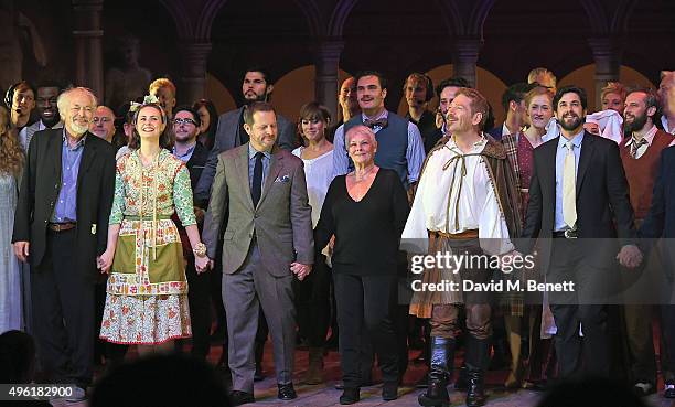 Jimmy Yuill, cast memebr, Rob Ashford, Dame Judi Dench, Kenneth Branagh and cast memebrs bow at the curtain call during the press night performance...