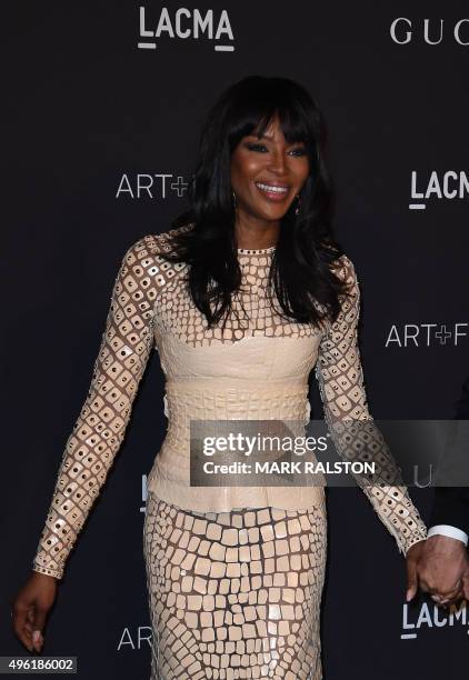 Model Naomi Campbell arrives for the LACMA 2015 Art+Film Gala Honoring James Turrell and Alejandro G Iñárritu, Presented by Gucci at LACMA in Los...