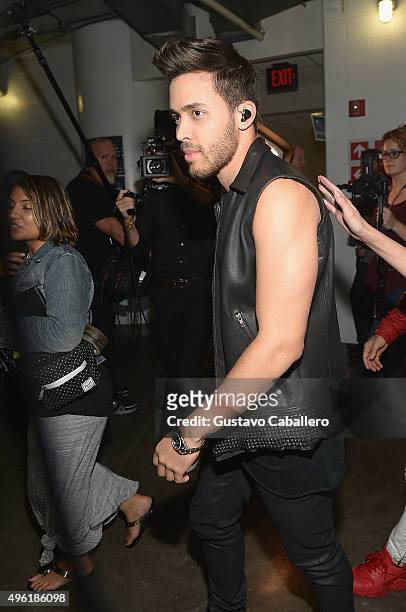Recording artist Prince Royce attends iHeartRadio Fiesta Latina presented by Sprint at American Airlines Arena on November 7, 2015 in Miami, Florida.