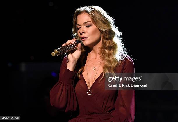 Singer LeAnn Rimes performs during the CMA 2015 Country Christmas on November 7, 2015 in Nashville, Tennessee.