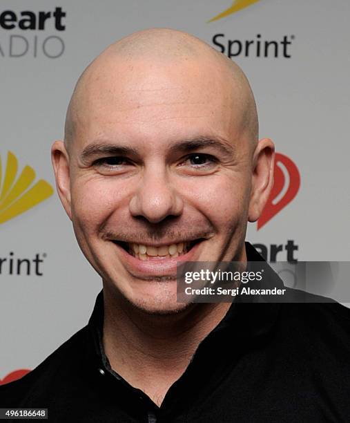 Recording artist Pitbull attends iHeartRadio Fiesta Latina presented by Sprint at American Airlines Arena on November 7, 2015 in Miami, Florida.