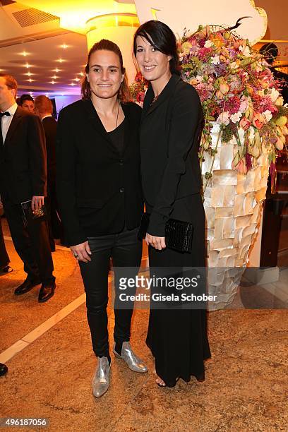 Nina Angerer and her partner Magda during the German Sports Media Ball at Alte Oper on November 7, 2015 in Frankfurt am Main, Germany.