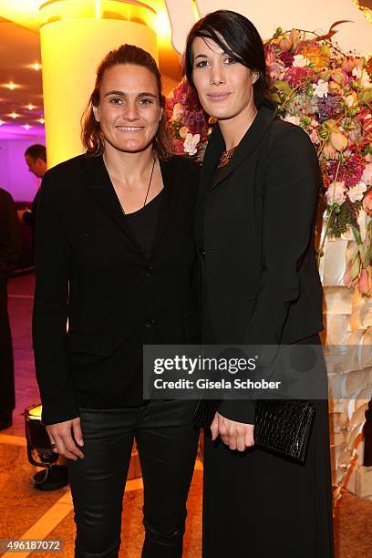 Nina Angerer and her partner Magda during the German Sports Media Ball at Alte Oper on November 7, 2015 in Frankfurt am Main, Germany.