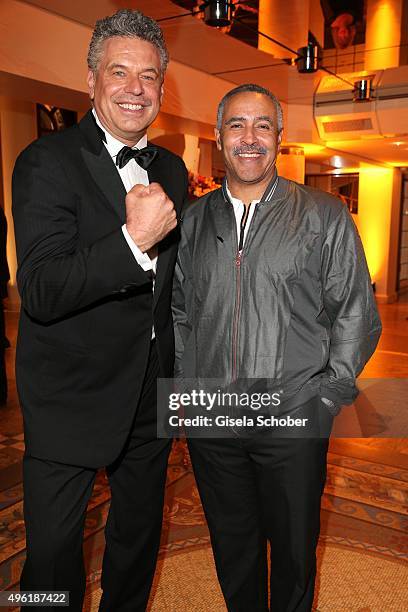 Juergen Hingsen and Daley Thompson during the German Sports Media Ball at Alte Oper on November 7, 2015 in Frankfurt am Main, Germany.