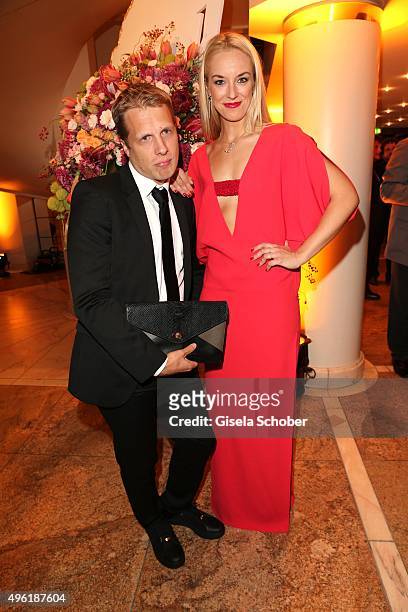 Oliver Pocher and his partner Sabine Lisicki during the German Sports Media Ball at Alte Oper on November 7, 2015 in Frankfurt am Main, Germany.