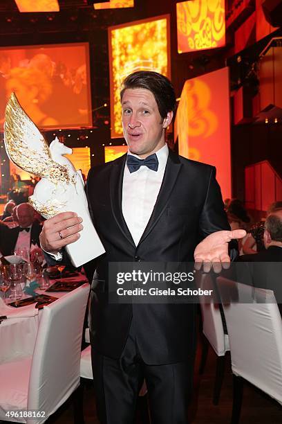 Matthias Steiner with the Meissen Pegasos Award during the German Sports Media Ball at Alte Oper on November 7, 2015 in Frankfurt am Main, Germany.