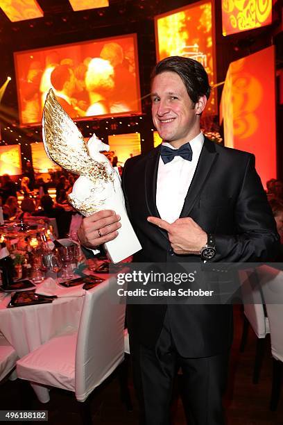 Matthias Steiner with the Meissen Pegasos Award during the German Sports Media Ball at Alte Oper on November 7, 2015 in Frankfurt am Main, Germany.