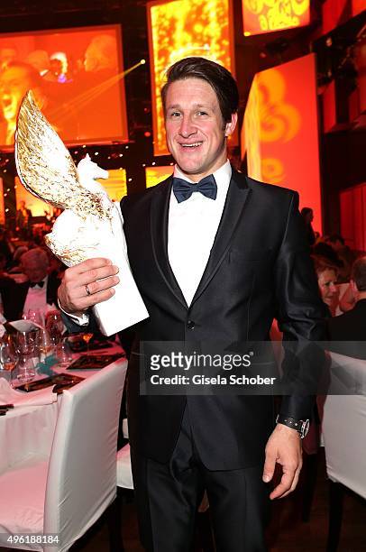 Matthias Steiner with the Meissen Pegasos Award during the German Sports Media Ball at Alte Oper on November 7, 2015 in Frankfurt am Main, Germany.