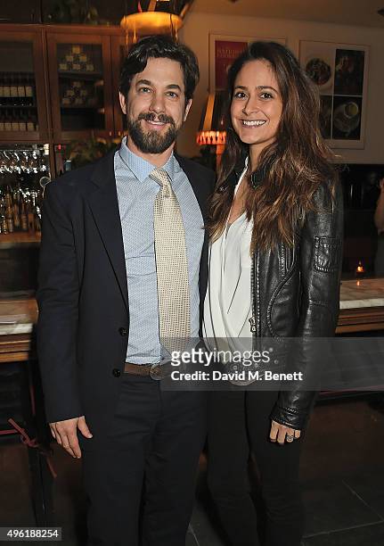 Adam Garcia and Nathalia Chubin attend the press night after party for "The Winter's Tale" by the Kenneth Branagh Theatre Company at The National...