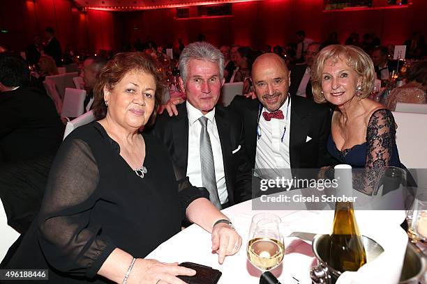 Jupp Heynkes and his wife Iris Heynkes, Christian Neureuther and Karin Stoiber during the German Sports Media Ball at Alte Oper on November 7, 2015...