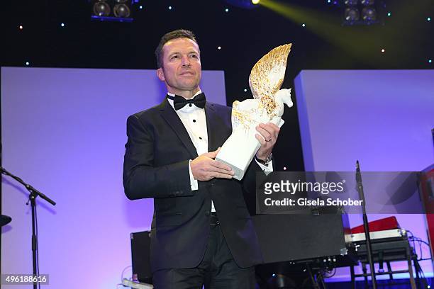 Lothar Matthaeus with Meissen Pegasos Award during the German Sports Media Ball at Alte Oper on November 7, 2015 in Frankfurt am Main, Germany.