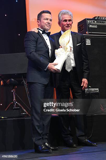 Lothar Matthaeus and Jupp Heynkes , Meissen Pegasos Award during the German Sports Media Ball at Alte Oper on November 7, 2015 in Frankfurt am Main,...