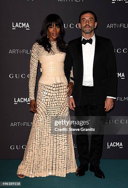 Model Naomi Campbell and designer Riccardo Tishi attend LACMA 2015 Art+Film Gala Honoring James Turrell and Alejandro G Iñárritu, Presented by Gucci...