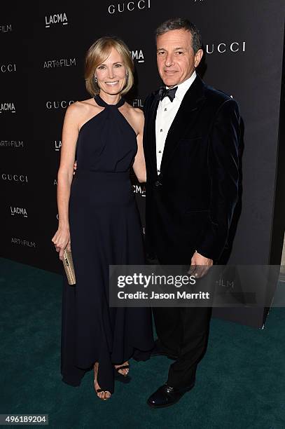 Trustee Willow Bay and Bob Iger attend LACMA 2015 Art+Film Gala Honoring James Turrell and Alejandro G Iñárritu, Presented by Gucci at LACMA on...