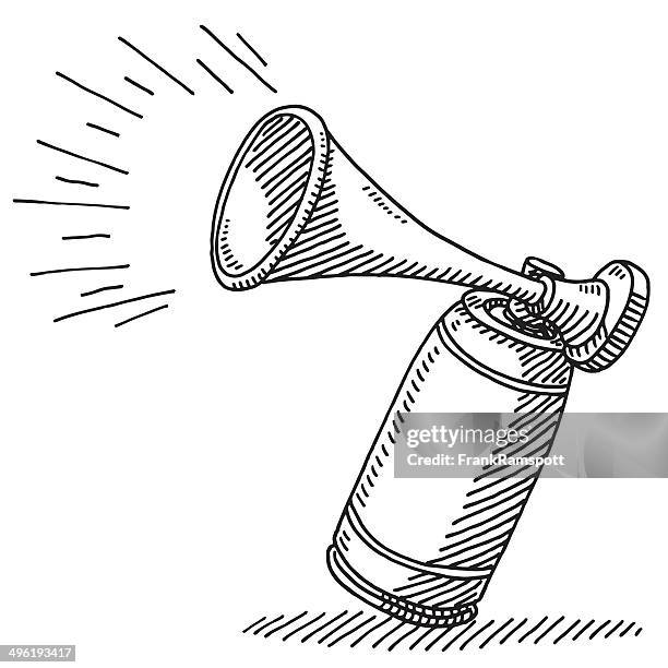air horn-ausstattung zeichnen - autohupe stock-grafiken, -clipart, -cartoons und -symbole