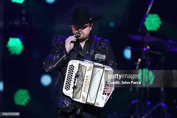 Jorge Gaxiola of Voz De Mando performs onstage at iHeartRadio Fiesta Latina presented by Sprint at American Airlines Arena on November 7, 2015 in...