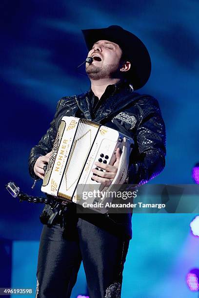 Jorge Gaxiola of Voz De Mando performs onstage at iHeartRadio Fiesta Latina presented by Sprint at American Airlines Arena on November 7, 2015 in...