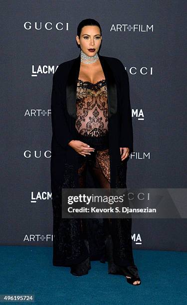 Personality Kim Kardashian West attends the LACMA Art + Film Gala honoring Alejandro G. Iñárritu and James Turrell and presented by Gucci at LACMA on...