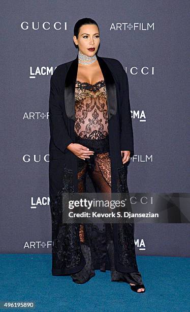 Personality Kim Kardashian West attends the LACMA Art + Film Gala honoring Alejandro G. Iñárritu and James Turrell and presented by Gucci at LACMA on...