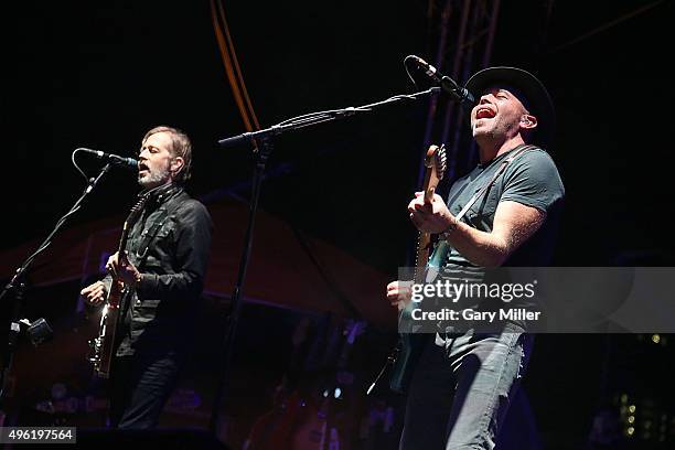 Andy Bell and Mark Gardener of Ride perform in concert during day two of Fun Fun Fun Fest at Auditorium Shores on November 7, 2015 in Austin, Texas.