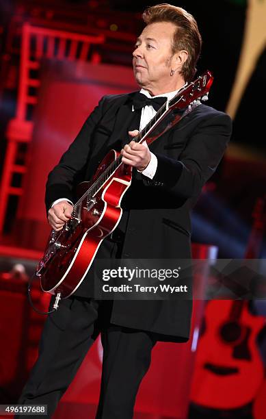 Brian Setzer performs during the CMA 2015 Country Christmas on November 7, 2015 in Nashville, Tennessee.