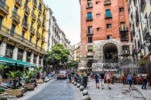 streets of madrid, spain - madrid tapas stock pictures, royalty-free photos & images