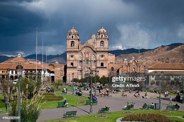 plaza de armas of cusco - plaza de armas stock pictures, royalty-free photos & images