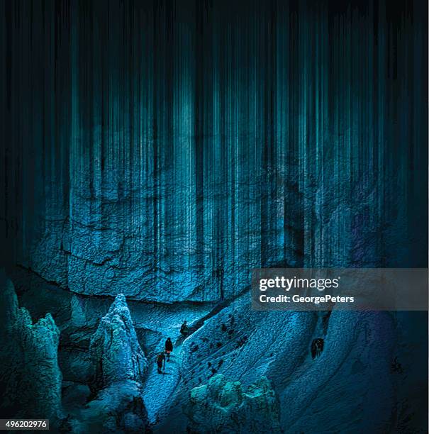 journey through a mysterious bryce canyon trail - sunrise point bryce canyon national park stock illustrations