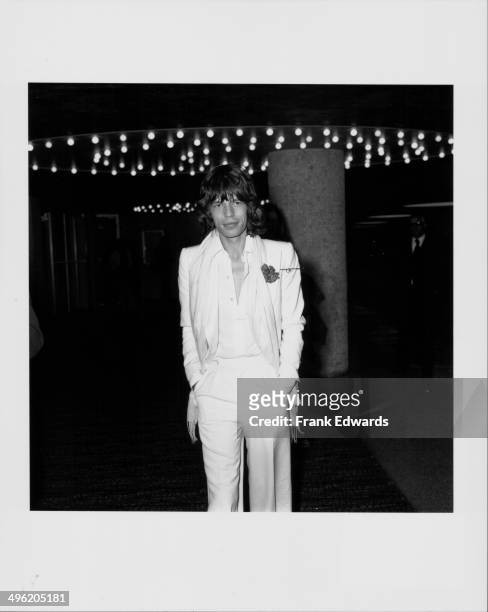 Singer Mick Jagger arriving at the American Film Institute's tribute to James Cagney at the Century Plaza Hotel, Holllywood, March 13th 1974.