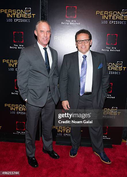 Actors Robert John Burke and Kevin Chapman attend "Person Of Interest" 100th episode celebration event at 230 Fifth Avenue on November 7, 2015 in New...