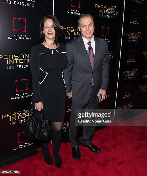 Dr. Michelle Lee Widlitz and actor Al Sapienza attend "Person Of Interest" 100th episode celebration event at 230 Fifth Avenue on November 7, 2015 in...