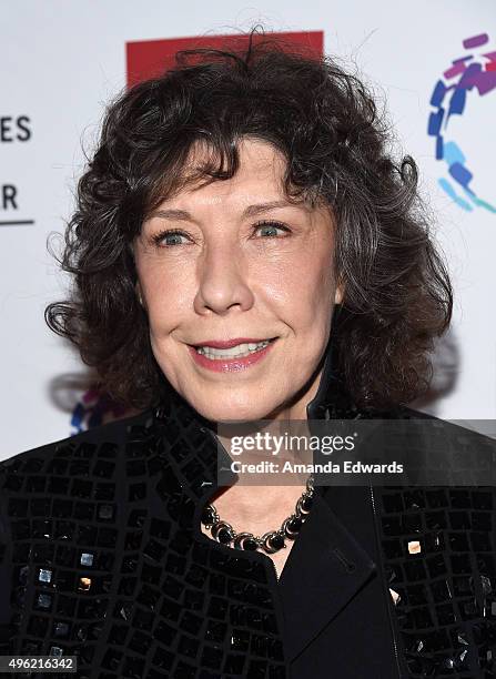 Actress Lily Tomlin arrives at the 46th Anniversary Gala Vanguard Awards at the Hyatt Regency Century Plaza on November 7, 2015 in Los Angeles,...