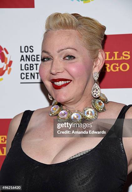 Actress Calpernia Addams arrives at the 46th Anniversary Gala Vanguard Awards at the Hyatt Regency Century Plaza on November 7, 2015 in Los Angeles,...