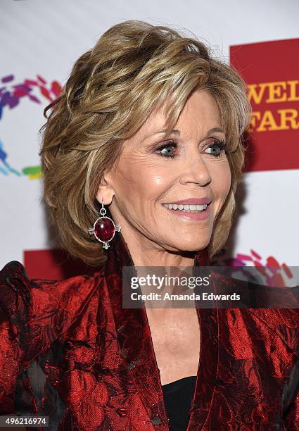 Actress Jane Fonda arrives at the 46th Anniversary Gala Vanguard Awards at the Hyatt Regency Century Plaza on November 7, 2015 in Los Angeles,...