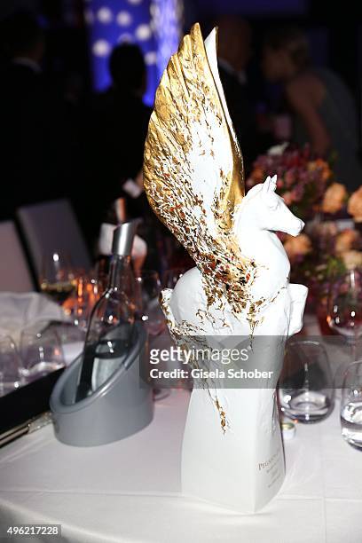 The Meissen Pegasos Award is seen during the German Sports Media Ball at Alte Oper on November 7, 2015 in Frankfurt am Main, Germany.