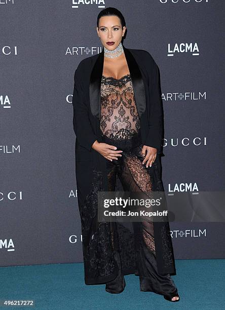 Kim Kardashian attends the LACMA Art + Film Gala honoring Alejandro Gonzalez Iarritu and James Turrell and presented by Gucci at LACMA on November 7,...