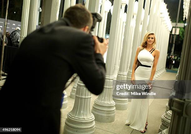 Model Kelly Rohrbach attends LACMA 2015 Art+Film Gala Honoring James Turrell and Alejandro G Iñárritu, Presented by Gucci at LACMA on November 7,...