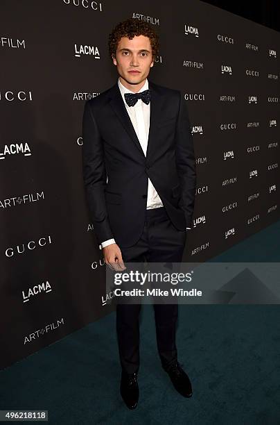 Karl Glusman, wearing Gucci, attends LACMA 2015 Art+Film Gala Honoring James Turrell and Alejandro G Iñárritu, Presented by Gucci at LACMA on...