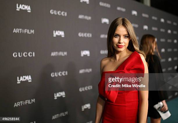 Model Xenia Tchoumitcheva attends LACMA 2015 Art+Film Gala Honoring James Turrell and Alejandro G Iñárritu, Presented by Gucci at LACMA on November...