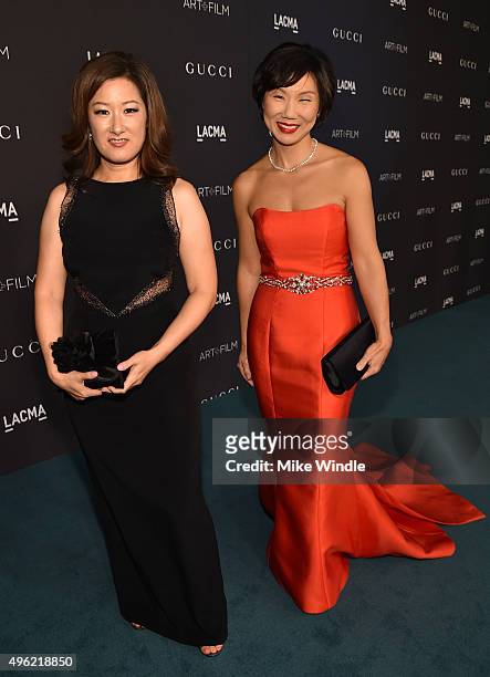 Yvette Lee and guest attend LACMA 2015 Art+Film Gala Honoring James Turrell and Alejandro G Iñárritu, Presented by Gucci at LACMA on November 7, 2015...