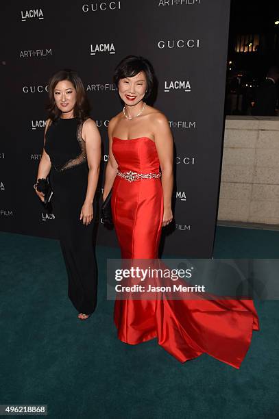 Yvette Lee and guest attend LACMA 2015 Art+Film Gala Honoring James Turrell and Alejandro G Iñárritu, Presented by Gucci at LACMA on November 7, 2015...