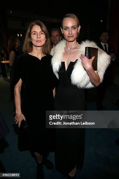 Model Amber Valletta and guest attend LACMA 2015 Art+Film Gala Honoring James Turrell and Alejandro G Iñárritu, Presented by Gucci at LACMA on...