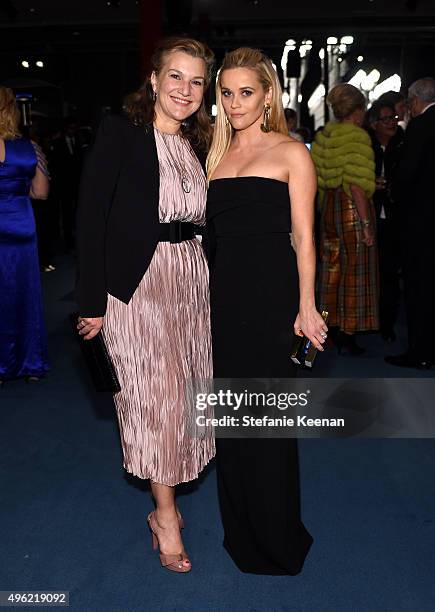 Vanity Fair" Executive West Coast Editor Krista Smith and actress Reese Witherspoon attend LACMA 2015 Art+Film Gala Honoring James Turrell and...