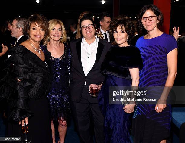 Actress Debbie Allen, LACMA trustee Jamie McCourt, artist Catherine Opie, LACMA trustee Carole Bayer Sager and artist Julie Burleigh attend LACMA...
