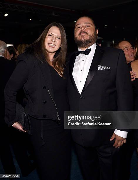 Samantha Glaser and guest attend LACMA 2015 Art+Film Gala Honoring James Turrell and Alejandro G Iñárritu, Presented by Gucci at LACMA on November 7,...